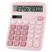 12 Digits Electronic Calculator Solar Calculator Dual Power Calculator Office Financial Basic Desk Calculator-Pink