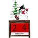 FRCOLOR 1 Set of Christmas Calendar Snowman Wooden Calendar Desktop Calendar Christmas Gift