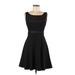 Elizabeth and James Cocktail Dress - Party Boatneck Sleeveless: Black Solid Dresses - Women's Size 6