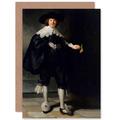 Rembrandt Marten Soolmans Portrait Fine Art Greetings Card Plus Envelope Blank inside