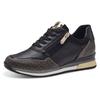 Sneaker MARCO TOZZI, Damen, Gr. 40, schwarz (schwarz, kombi), Lederimitat, Textil, unifarben, kontrastfarbene Details, feminin, Schuhe Sneaker, mit seitlichem Reißverschluss, Freizeitschuh, Halbschuh, Schnürschuh