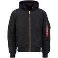 Bomberjacke ALPHA INDUSTRIES "MA-1 ZH Back EMB" Gr. XXL, schwarz (black) Herren Jacken Übergangsjacken