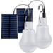 MesaSe Solar Light Bulbs Outdoor Indoor Home Chicken Coop Lights Solar Powered LED Shed Lights Camping Lamps for Tent (2 Packs)