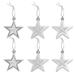 Skpblutn Home Decoration Independence Day Holiday Ations 8Cm3D Five Pointed Star Bright Matte Powder Pendant Ation Home Decor Silver