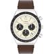 Timex Q Men's 40mm Watch – Black Dial Silver-Tone Case Black Bracelet, Cream/Brown, One Size, 40 mm Q Leather Watch