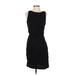 Halston Heritage Casual Dress - Sheath Crew Neck Sleeveless: Black Print Dresses - Women's Size 2