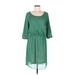 Banana Republic Factory Store Casual Dress Scoop Neck 3/4 sleeves: Green Dresses - Women's Size 8