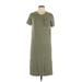 Jessica Simpson Casual Dress - Shift High Neck Short sleeves: Green Print Dresses - Women's Size Medium