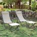 Arlmont & Co. Nyleen Outdoor Folding Deck Chairs (Set of 2） Metal in Gray/Brown | 37 H x 21 W x 32 D in | Wayfair 1A4AC7C6CA5A4130BCE1467279A3133C