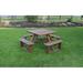 August Grove® Law-Simmonds Outdoor Picnic Table Wood in Black/Brown | 79" L x 79" W x 30" H | Wayfair B555F2F4B8F3465599DB878D6968B890