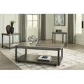 Signature Design by Ashley Wilmaden 3 Piece Coffee Table Set Wood/Metal in Black/Brown/Gray | Wayfair T393-13