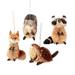 Kurt Adler 4 Piece Buri Woodland Animal Hanging Figurine Ornament Set Wood in Brown | 6 H x 2.5 W x 2.5 D in | Wayfair S0706SET