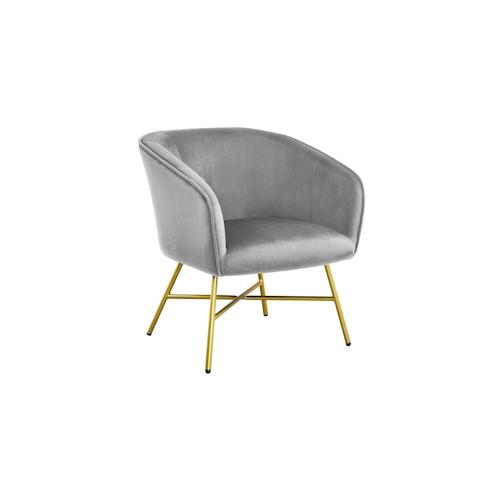 Yaheetech Esszimmerstuhl aus Stoff Retro Design Samt Stuhl mit Rückenlehne und Metallbeine Clubsessel Relaxsessel Wohnzimmer Loungesessel Grau