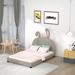 Zoomie Kids Layle Bed Upholstered, Leather in Gray | 52.8 H x 41.3 W x 79.5 D in | Wayfair 2A03615072BE4A6EB27B1212F96E658C
