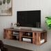 Height Adjustable Shallow Floating TV Console Floating TV Stand Shelf Wall Mounted Media Console with 6 Open Shelves