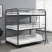 Full-Full-Full Metal Triple Bunk Bed Metal Structure Bedframe, Black