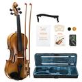 Glarry GV405 4/4 Acoustic Violin Kit Matt Natural w/Square Case 2 Bows 3 In 1 Digital Metronome Tuner Tone Generator