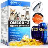 Omega 3 Salmon Oil Pills for Pets 120 Fish Oil Softgels for Dogs & Cats EPA + DHA Fatty Acids - Supports Joints Immune System Heart Health - Skin & Coat Supplement