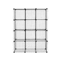 CodYinFI 12-Cube Metal Wire Storage Cubes Free Standing Modular Shelving Grids Customizable Metal Rack Bookcase DIY Storage Organizer (42 x 14 x 56 (L x W x H))