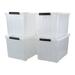 CodYinFI 4-Pack Clear Large Plastic Storage Box with Wheels 70 L Latching Storage Box