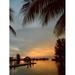 Sunset Beach Tropical Ocean Palm Sunset Vacation - Laminated Poster Print - 20 Inch by 30 Inch with Bright Colors and Vivid Imagery