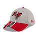 Men's New Era Heather Gray/Red Tampa Bay Buccaneers Striped 39THIRTY Flex Hat