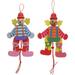 2Pcs Marionettes Puppet Pull String Clown Kids Marionette Toy Clown Marionettes Puppet Wood Clown Toy