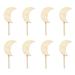 Farfi 8Pcs Fairy Sticks Exquisite Shape High Durability Wood DIY Wooden Unfinished Crown Moon Star Fairy Wand Home Supplies (Type A)