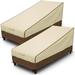 2 Pack Outdoor Lounge Covers Waterproof 80inch Heavy Duty 600D Patio Chaise Cover for 77-80inch Lounge Chair (â€Ž86 x 34 x 32 Brown & Khaki)