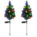 2 Packs Solar Christmas Tree Stake Lights Waterproof Outdoor Xmas Tree Light