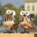 Realistic Owl Sculpture - Vivid Facial Expression Styrofoam Owl Craft Ornament for Home