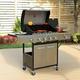 Kitchen Academy Propane Gas Grill in Stainless Steel with Electronic Ignition Controls & Side Burner