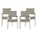 GDF Studio Augusta Outdoor Aluminum Dining Chairs with Faux Wood Accents Set of 4 Silver Gray Natural Brown Wicker