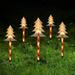 Warkul 5Pcs Solar Christmas Snowflakes Stake Lights Xmas Snowflake Pathway Stake Lights IP44 Waterproof Holiday Decorative Lights for Walkway Garden Patio Yard Decor