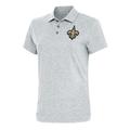 Women's Antigua Heather Gray New Orleans Saints Motivated Polo