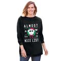 Plus Size Women's Disney Jack Skellington Fleece Sweatshirt by Disney in Black Jack Skellington (Size 2X)