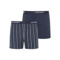 Boxershorts JOCKEY "Boxer Knit" Gr. M, 2 St., blau (blau gestreift) Herren Unterhosen Hipster-Panty Herrenwäsche