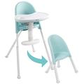 Primo Cozy TOT Deluxe Convertible Folding High Chair & Toddler Chair, Teal/White