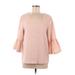 Calvin Klein 3/4 Sleeve Blouse: Pink Tops - Women's Size Medium