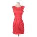 Lipsy London Casual Dress - Mini Scoop Neck Sleeveless: Red Solid Dresses - Women's Size 2