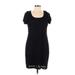 DressBarn Casual Dress - Mini Scoop Neck Short sleeves: Black Print Dresses - Women's Size 12