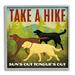 Stupell Industries Hiking Dogs Phrase Canvas Wall Art Design by Ryan Fowler Wood in Brown/Green | 12 H x 12 W x 1.5 D in | Wayfair ax-121_gff_12x12