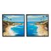 Stupell Industries Beach Cove Landscape 2 Piece Canvas Wall Art Set Design by Liz Jardine Canvas in Blue | 17 H x 17 W x 1.5 D in | Wayfair