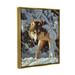 Stupell Industries Wolf Among Snowy Branches Canvas Wall Art Design by Steve Burgess Canvas in Gray | 21 H x 17 W x 1.7 D in | Wayfair