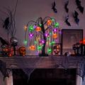 The Holiday Aisle® Halloween Table Decor 18 Inch 36 LED Halloween Willow Tree w/ Pumpkin Bat Spider Lights | 18 H x 4 W x 4 D in | Wayfair