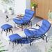 Orren Ellis Shantalle Metal Outdoor Rocking Chair Metal in Blue | 33.86 H x 27.55 W x 63 D in | Wayfair 7FEFAE0E064C4701BAF6E8B7C84F9219