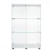 Latitude Run® Tongavine Two Door Glass Cabinet Glass Display Cabinet w/ 3 Shelves Wood/Glass in White | 15.25 H x 50.25 W x 30.25 D in | Wayfair