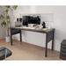 17 Stories Home Office Desk Workstation Wood/Metal in Black | 30.7 H x 55 W x 24 D in | Wayfair 2DAE2074E7AB4ADDA29B6A9D7379784C