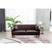 Ebern Designs 77.95" Rolled Arm Sofa Modern Sofa Living Room Couch Faux Leather Sofa in Brown | 32.67 H x 77.95 W x 32.28 D in | Wayfair