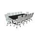 Inbox Zero Laretha Black Conference Table Wood/Metal/Solid Wood in White | 30 H x 120 W x 44 D in | Wayfair C264EB6FAE684258AB02EAD0B0D0926E